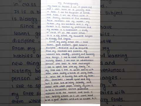 My autobiography in english #englishwritting #autobiography #ytshorts