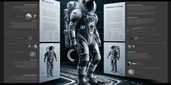 A detailed and high definition portrayal of innovative space suits, specifically designed for lengthy space missions. The image should capture the intricacy and uniqueness of these suits, showcasing their advanced technology and their long lifespan. They are aesthetically futuristic, featuring sleek designs that anticipate the needs of astronauts on enduring journeys. Additionally, consider the unforgiving environment of space, with factors like vacuum, radiation, and extreme temperatures dictating the novel ingenuities of these suits.