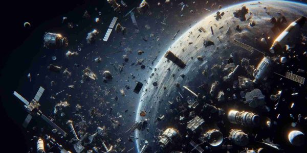 Generate a high definition, hyper-realistic image showcasing the vastness of outer space filled with objects that represent space debris. Depict various pieces of broken satellites, defunct spacecraft, and remnants from old rocket launches, creating a mysterious and intriguing environment from a vantage point above our planet.