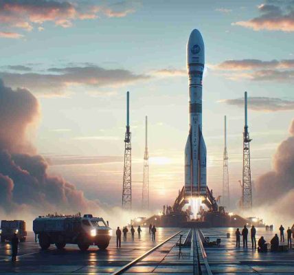 Create a realistic HD image representing the concept of a private space corporation's mission, labelled as the '9th Crew', preparing to launch astronauts to an international space station. The scene should include a powerful rocket positioned vertically on a launch pad, the sky tinged with the early light of dawn. Support teams are bustling around the base of the rocket, seen from a safe distance. Visible insignias or logos should be fictional.