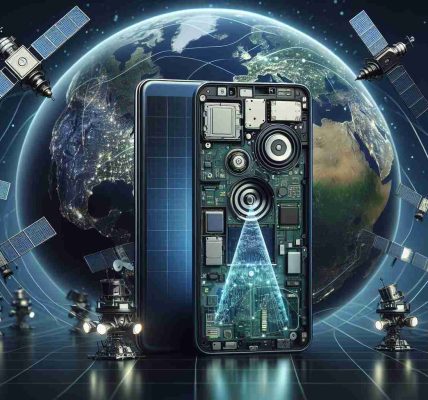 An HD, realistic illustration showcasing the revolution in communication. Display a modern smartphone with visible intricate internal parts; among them, emphasize on the satellite technology component. Project digital signals emanating from the smartphone, highlighting the smartphone's connectivity potential. Include a background that represents the globe with various satellites orbiting it, emphasizing the ubiquity and importance of satellite technology in modern telecommunications.