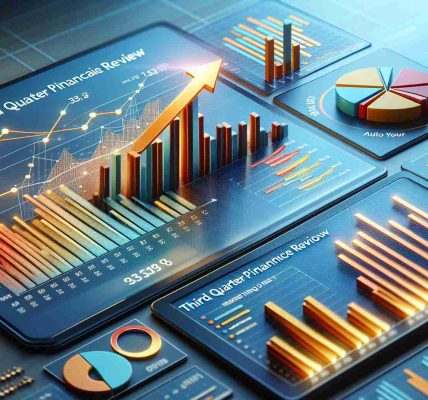 Create a photorealistic, high-definition image depicting the highlights of a third quarter financial performance review. The image should include elements such as bar graphs showing growth, a pie chart analyzing different revenue streams, and perhaps a positive arrow sign indicating an upward trend. Also, the color scheme should be crisp, professional and relevant to financial contexts.