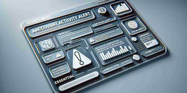 A realistic, high-definition image portrays an 'Account Activity Alert' notification. This displays essential information, arranged in a clear, accessible manner. The focus of the frame should be on large, bolded text reading 'Account Activity Alert'. Additional details concerning this alert may be presented below it in smaller text for context. Imagery of common alert symbols, like a caution sign or exclamation mark, are interspersed appropriately. The overall look is similar to a well-organized, professional communication typically seen from a bank or large corporation and radiates a sense of urgency.