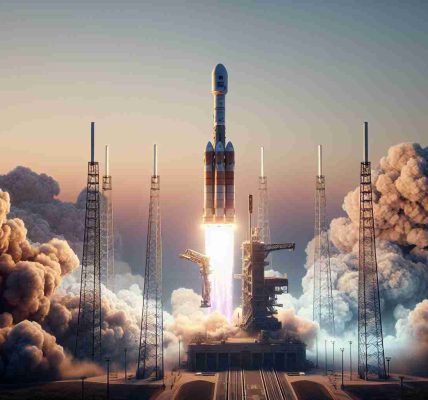 Realistic high-definition photo of the successful launch of a European Space Agency's mission named Hera, heading for asteroid exploration. The spacecraft is seen lifting off from its launch pad, an enormous pillar of smoke and flame billowing from beneath it. The sky is a perfect gradient from pale to deep blue, indicating early morning or late evening. The surrounding environment showcases the technological complex of the launch site.