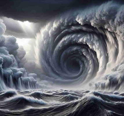 A highly detailed and realistic image showcasing the unexpected intensification of a hurricane named Oscar. The scene takes us to the heart of the ocean where an ominous storm is brewing. Vast walls of water rise, whipped by ferocious winds, creating a terrifying spectacle. Threatening thunderclouds paint the sky a dark and foreboding gray, adding to the menacing aura of the tempest. The strength of the hurricane is unexpected, capturing the unpredictable nature of these meteorological events.