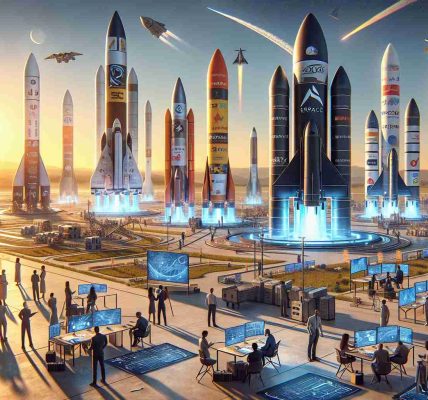 A detailed, high-definition image showcasing a futuristic scene where new startups are contributing to the space revolution. It exhibits a thriving spaceport, bustling with activity. Around it are towering rockets painted with vibrant company logos, ready for launch. Diverse groups of personnel, ranging from Caucasian engineer analyzing blueprints, Black astronaut preparing for flight, to a South Asian scientist examining a prototype device are seen. The setting sun casts a golden hue over the scene, symbolizing the dawn of this new era in space exploration.