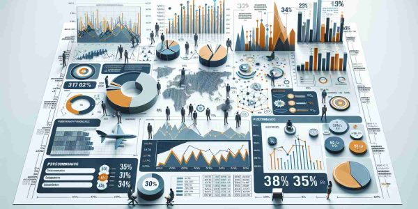 Generate a realistic HD image of the analysis of a financial company's Q3 performance, visualized as charts, graphs, variables, and percentages on a clean white background. The presentation should clearly distinguish different performance metrics and highlight significant findings.