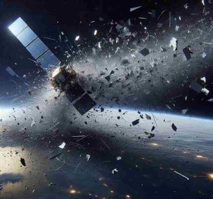 Realistic, high-definition image of a satellite disaster scenario unfolding in space. The event includes the catastrophic fragmentation of a satellite, leading to an increased amount of space debris. The scene captures the moment as remnants of the shattered satellite, varying in size from small fractional fragments to larger pieces, disperse into the openness of space. The emphasis of the image is on highlighting the issue of escalating space debris concerns. The picture also includes a distant view of Earth and the vast expanse of stars in the background.