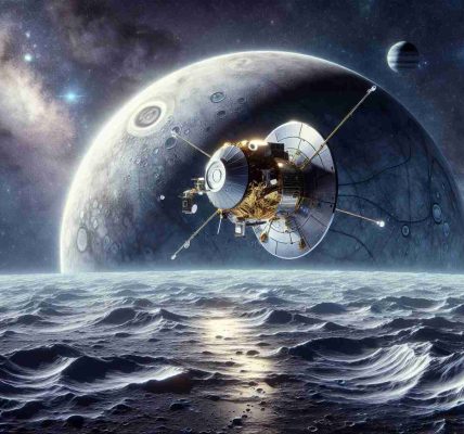 An HD realistic image that portrays NASA's innovative mission which is focused on exploring the depths of Europa. The image showcases a spacecraft floating in space against the backdrop of the icy surface of Jupiter's moon, Europa. Touches of sunlight are reflecting off the spacecraft and the moon. The vast expanse of space dotted with distant stars is visible surrounding the scene. Meanwhile, the spacecraft is equipped with scientific instruments for studying the potentially habitable ocean lying beneath Europa's icy crust.