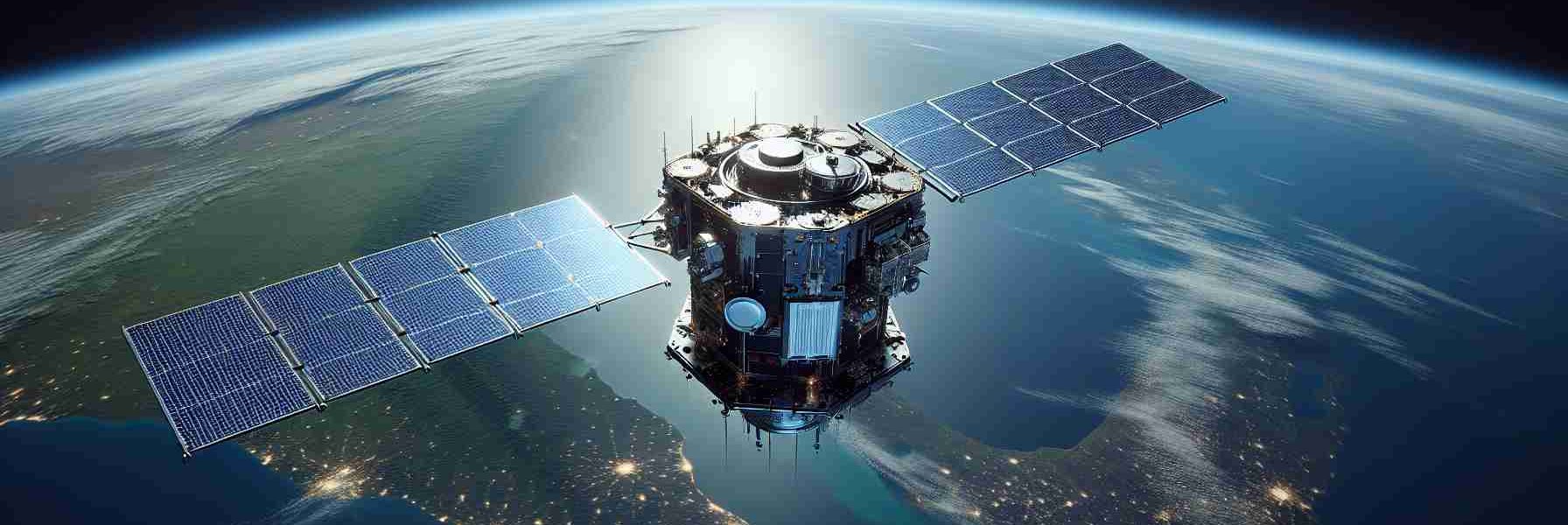 High-definition, realistic image of a conceptualized advanced satellite nestled within the infinity of space. The satellite is an engineering marvel, built with modern technology and designed for enhanced performance. It's floating above the Earth, with the blue and green of our home planet creating a stunning backdrop. Important to note that the name or logo of the manufacturing company is not visible on the satellite or anywhere in the scene.