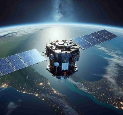 High-definition, realistic image of a conceptualized advanced satellite nestled within the infinity of space. The satellite is an engineering marvel, built with modern technology and designed for enhanced performance. It's floating above the Earth, with the blue and green of our home planet creating a stunning backdrop. Important to note that the name or logo of the manufacturing company is not visible on the satellite or anywhere in the scene.