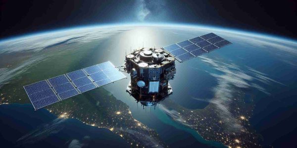 High-definition, realistic image of a conceptualized advanced satellite nestled within the infinity of space. The satellite is an engineering marvel, built with modern technology and designed for enhanced performance. It's floating above the Earth, with the blue and green of our home planet creating a stunning backdrop. Important to note that the name or logo of the manufacturing company is not visible on the satellite or anywhere in the scene.