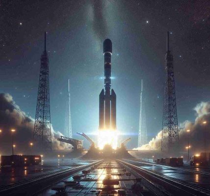 High-definition, realistic image of a future satellite launch, where new communication satellites are set to be deployed into the cosmos. The scene captures the rocket as it stands on the launching pad, bathed in the pre-dawn light. The sky above is a deep, star-speckled blue, and the rocket's silhouette looms large against it, encapsulating both the immense challenge and incredible marvel of space exploration.