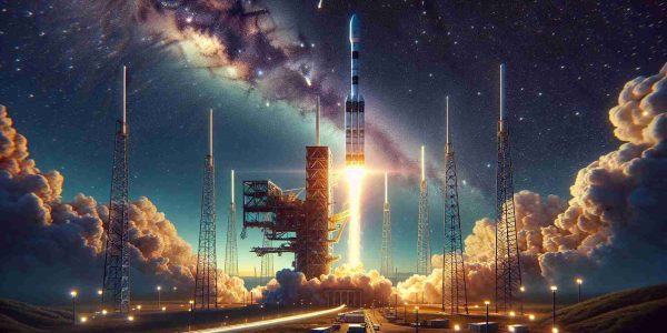 High-definition, realistic image showing the successful launch of 20 satellites by a private space exploration company. The image captures the magnificent display of technological prowess, with the rocket soaring high in the sky, its trail blazing a path amongst the stars. The scene is set at dusk, with a vibrant merging of twilight hues in the background. The launch pad structures, spectators and surrounding nature are apparent in the foreground, showing their amazement as they witness this monumental event in human advancement.