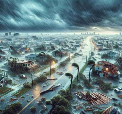 A highly detailed image displaying the aftermath of a severe hurricane named Milton in the state of Florida. The image should portray strong winds, rain pouring relentlessly, uprooted trees, and houses damaged or completely obliterated by the storm's wrath. Streets have turned into rivers, with cars and other objects swept away by the strong water current. The sky is overwhelmingly dark, with thick, menacing clouds covering the horizon. Overall, the imagery is intense and reflective of the unfortunate disaster scenarios that hurricanes can cause.