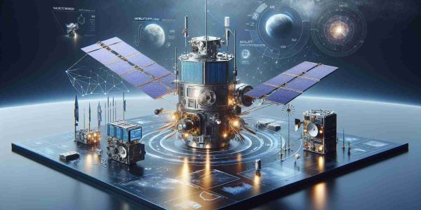 Create a realistic HD image of future trends and growth in satellite payloads. This image should depict various satellite components, including transponders, antennas, radars, and power sources. Satellite images should demonstrate advancements in technology, with payloads highlighting an increase in capacity and efficiency. There should also be visual indicators of growth, possibly in the form of charts, diagrams or infographics next to these satellite models. The composition could be set against a space backdrop to add context.