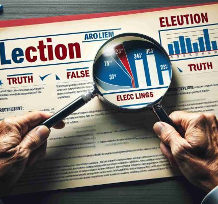 Create a detailed, high-definition image that symbolizes the process of debunking false claims about election manipulation. This could include a magnifying glass held over a document titled 'Election' with contrasting phrases such as 'Truth' and 'False Claims' on it. To symbolize the debunking, display a graph showing the comparison between truths and false claims. No individuals or politicians should be depicted in the image.