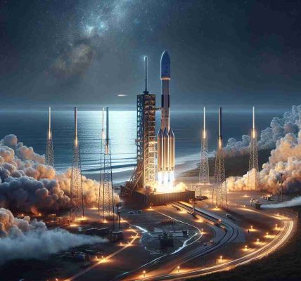 Detailed, realistic, and high-definition image of an upcoming fictional private space company's rocket launch. The launch is set to deploy a new batch of internet satellite network, akin to Starlink satellites, into low Earth orbit. Set the scene at a seaside launch pad with the anticipation of the crowd and the fiery exhaust of the engines as they are ignited for lift-off. Include the sparkling night sky and the sheer size and enormity of the construction of the massive rocket, with the magnificent view of the ocean as the backdrop.