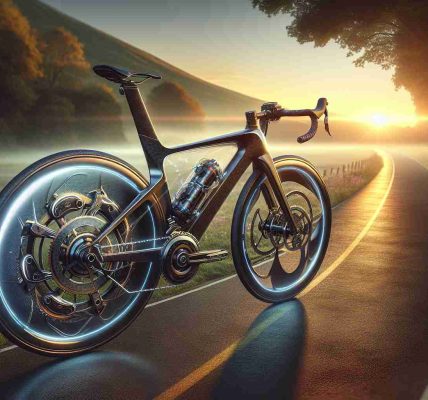 A photo-realistic and high definition image of an innovative cycling experience. The scene captures the dawn of a new era in biking with state-of-the-art bicycles that embody latest technology advancements. The forefront of the image showcases a futuristic-looking bicycle with sleek design, cutting-edge gears, carbon fiber body, and enhanced performance capabilities. The background includes a beautiful cycling path adorned by nature, perhaps signifying the harmonious blend of progression and nature. The horizon gleams with the break of dawn, symbolizing the start of this new era.