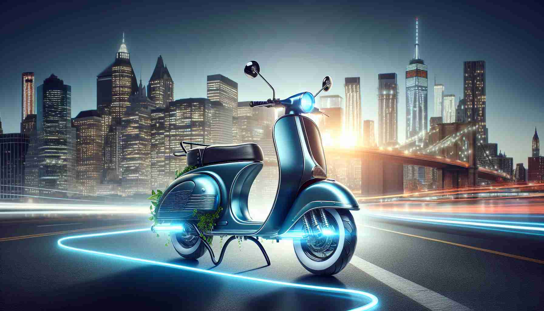 A high-definition, realistic image of classic scooters now stunningly made over with electric capabilities. Envisioned for the future, these scooters are modern and eco-friendly, symbolizing the new phase of urban transportation. The electric scooters hold the old world charm mixed with advanced technology, illuminating a bright and sustainable path for commuting.