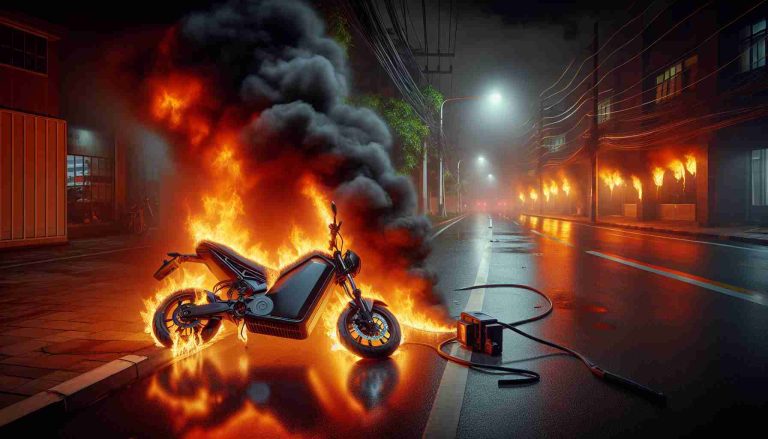 A Tragic Night: Fire Breaks Out from Charging Electric Motorcycle