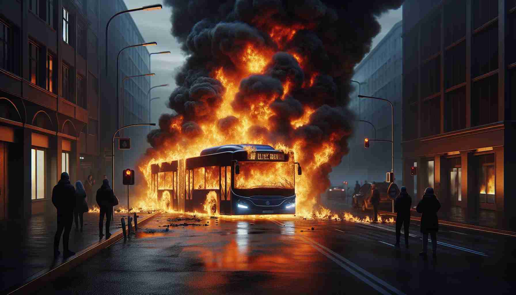 Shocking Incident: Electric Bus Engulfed in Flames! 