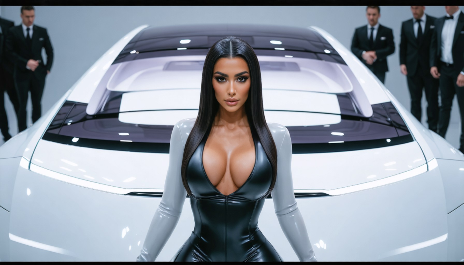 A Fusão Futurista: O Glamour de Kim Kardashian Encontra as Maravilhas Tecnológicas da Tesla